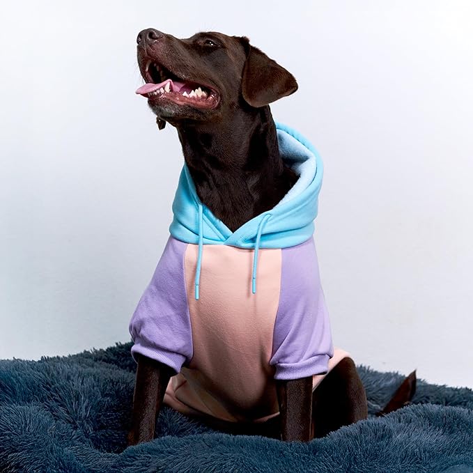 Tuff Pupper Dog Hoodie | Premium Quality 100% Organic Cotton | Ultra Soft Interior for Superior Comfort | Elastic Cuffs & Drawstring for Warmth | Stretch Fit Suitable for All Breeds (Pastel, XXL)