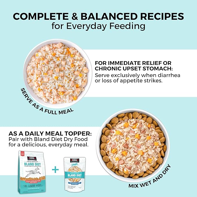 KOHA Limited Ingredient Bland Diet Dry Food for Dogs - Salmon & Brown Rice Recipe, Sensitive Stomach Dog Food with Pre & Probiotics - Pumpkin for Digestive Support, 20 lbs