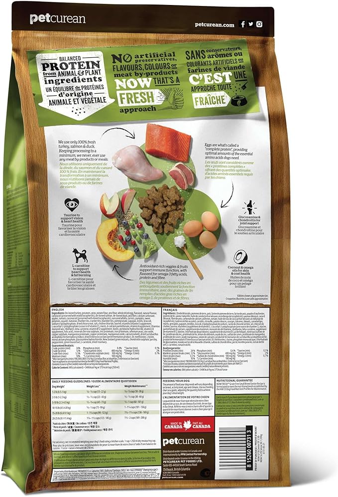 Now Fresh Grain-Free Small Breed Senior Dry Dog Food with Turkey, Salmon & Duck, Premium Kibble Made with Real Meat & Fish, Chicken-Free, Added Glucosamine & Chondroitin for Healthy Joints, 3.5 lb Bag