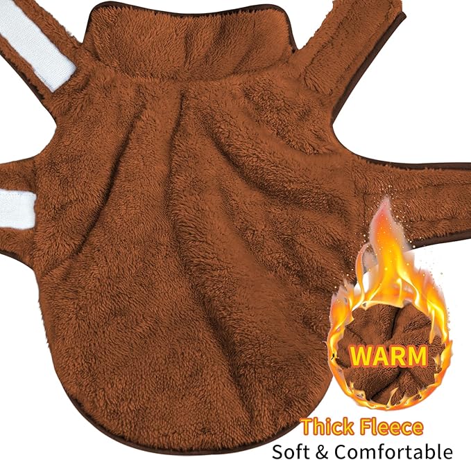 Malier Dog Winter Coat, Reversible Fleece Dog Cold Weather Coats, Windproof Warm Snow Puppy Jacket Vest Pet Clothes for Small Medium Large Dogs (Brown, XX-Large)