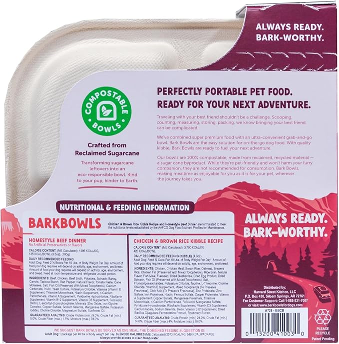On The Go Dog Food, Homestyle Beef Dinner - 7.5 oz Trays (6 Count), Made in The USA with Real Beef