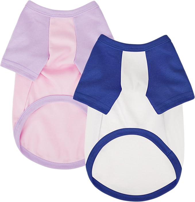 Stylish 2PCS Color Block Dog Shirt: Premium Polycotton Blend, Comfortable, Breathable, and Wrinkle-Resistant. Perfect Apparel for Small, Medium, & Large Dogs, a Must-Have for Pet Lovers M