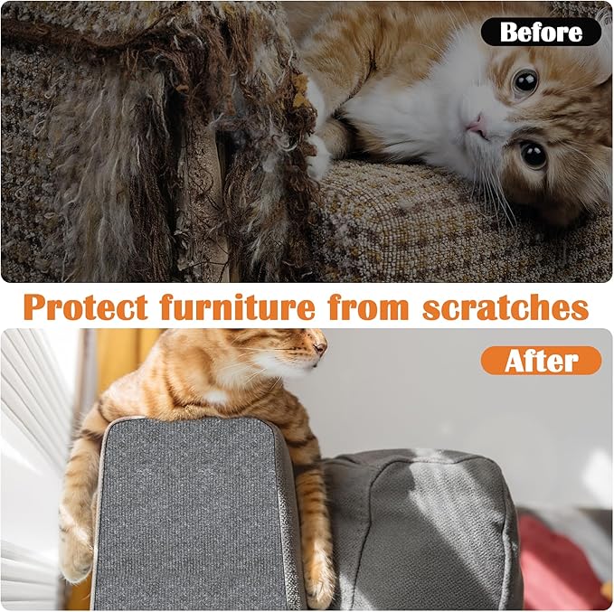 Cat Scratch Furniture Protector-100 x 15.8" Trimmable Self-Adhesive Cats Claws Scratch Pads, Cat Climbing Couch Protector for Protecting Furniture Couch Chair Sofa Cats Pet Gift (Light Gray)