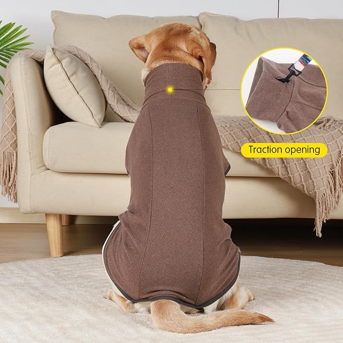 Dog Sweater Pullover Cold Weather Vest for Dogs Dog Sweatshirt & Jacket for Indoor and Outdoor Use (XX-Large, Brown)