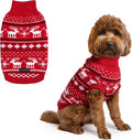 Spark Paws Christmas Dog Sweater – Ultra Soft Holiday Knit Sweater for Small, Medium & Large Dogs, Cute Pet Sweater for French Bulldogs & Big Dogs, Easy Potty V Cut Design Jacket - (Dasher Red,2XL)