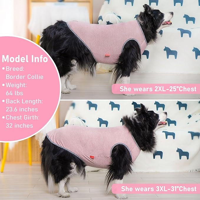 KYEESE 2Pack Dog Shirts with Reflective Label Sun Protection Quick Dry Soft Tank Top Stretchy Sleeveless Lightweight Dog Clothes, XX-Large