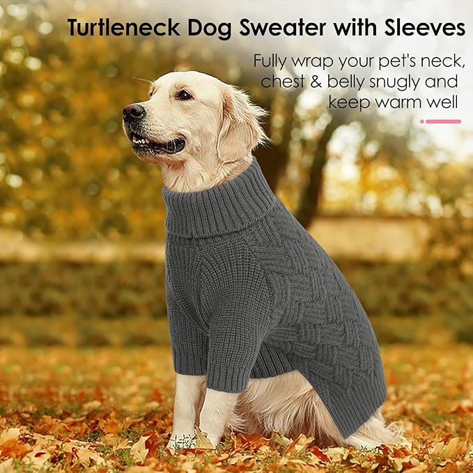AOFITEE Small Dog Sweater, XS Dog Sweater, Warm Dogs Halloween Sweaters, Dogs Winter Sweaters for Pet Girl Boy, Turtleneck Thick Puppy Sweatshirt Female Male for Yorkie, Chihuahua (Grey, XSmall)