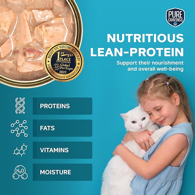 Pure Cravings Salmon and Sardine Pate, Canned Wet Cat Food, 100% Mercury-Tested, Moist Can Fish, Grain-Free Protein, Non-GMO, 12 Pack