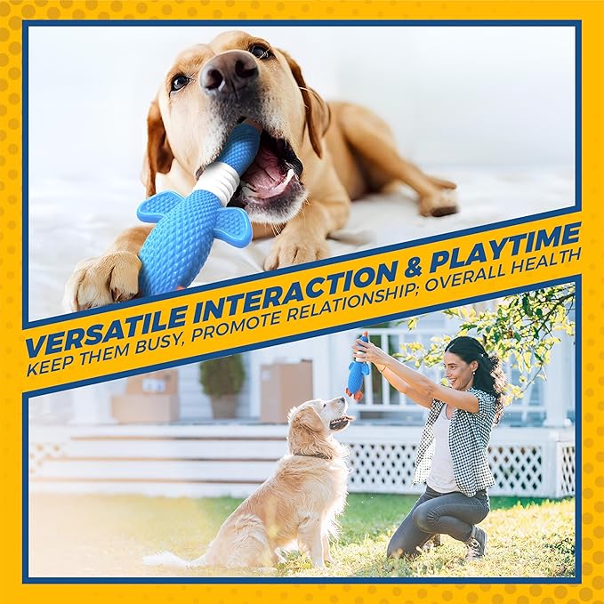 Vitscan Upgraded Nylon Goose Dog Toys for Aggressive Chewers,Tough Dog Toys for Large Dogs Medium Breed,Durable Dog Chew Toys for Teething,Heavy Duty Bone Indestructible Dog Toy