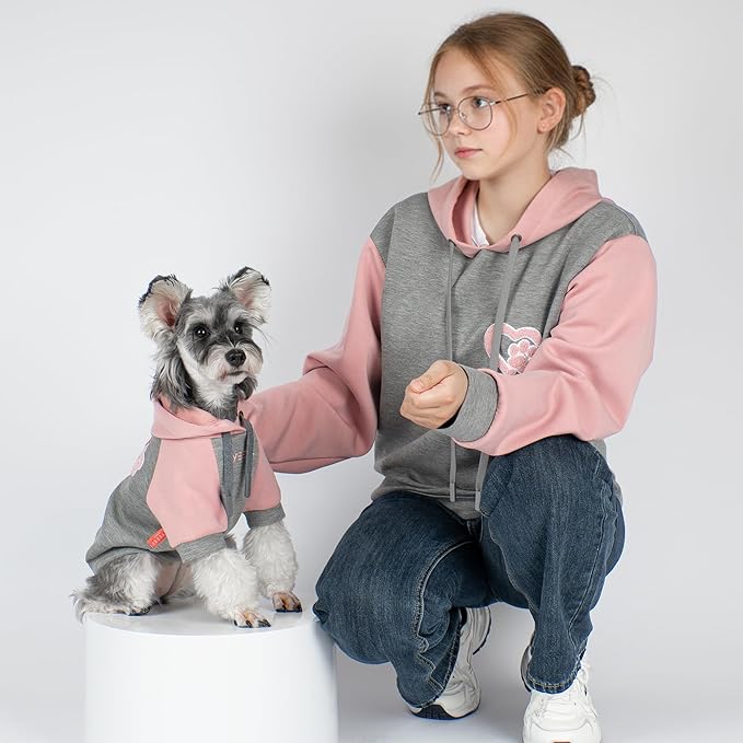 KYEESE Dog Hoodie Stretchy Dogs Winter Coat for Cold Weather Soft Dog Clothes for Small Dogs Pet Sweatshirt with Drawstring Comfort Cat Sweater Warm Pet Clothes Cat Coat with Leash Hole