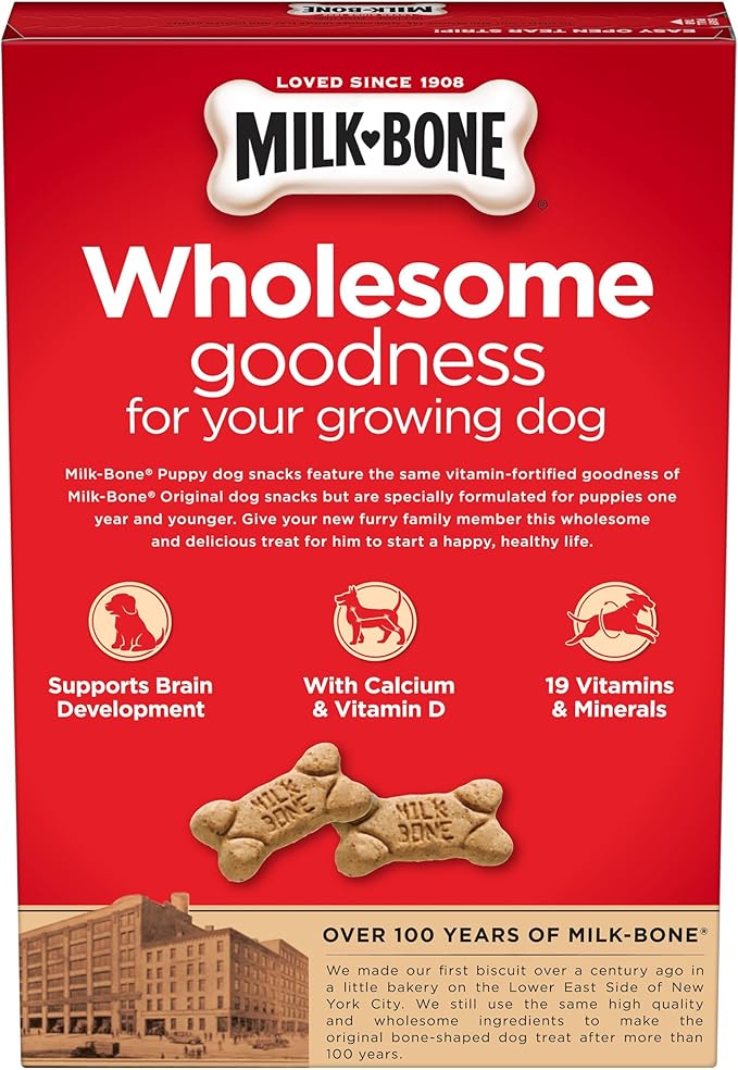 Milk-Bone Original Dog Treats for Puppies, 16 Ounce (Pack of 6), DHA Helps Support Healthy Brain Development