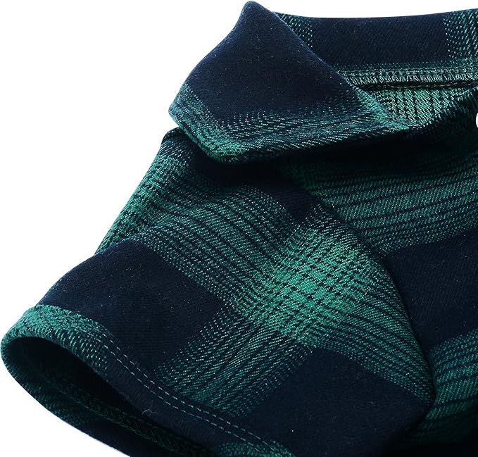 Koneseve Dog Shirt, Pet Plaid Clothes Shirt T-Shirt, Sweater Bottoming Shirt for Small Dog Cat Puppy Grid Adorable Wearing Stylish Cozy Halloween,Christmas Costumes (Green;XS/Extra Small)