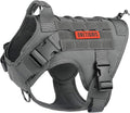 OneTigris Adjustable Tactical Dog Harness with Handle Full Body Dog Vest for Hiking Training Outdoor(Grey,Small)