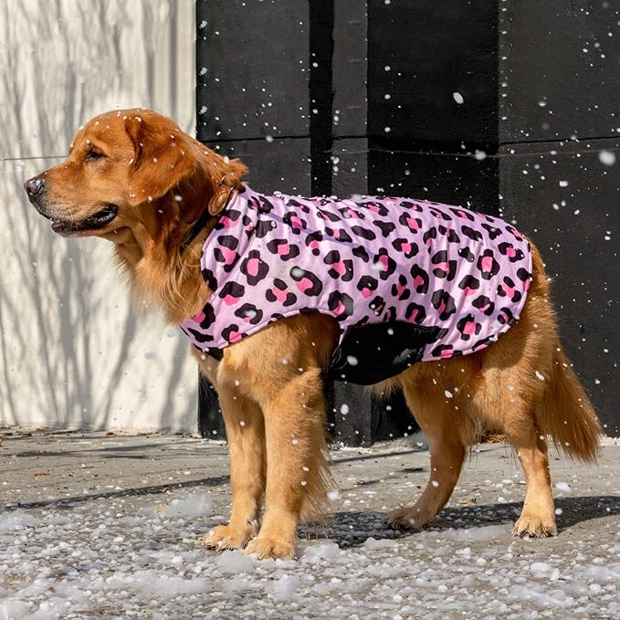 CuteBone Winter Dog Jacket Reversible Vest Thick Warm Soft Coat with Leash Hole - Waterproof, Windproof, Adjustable for Small, Medium, Large Dogs