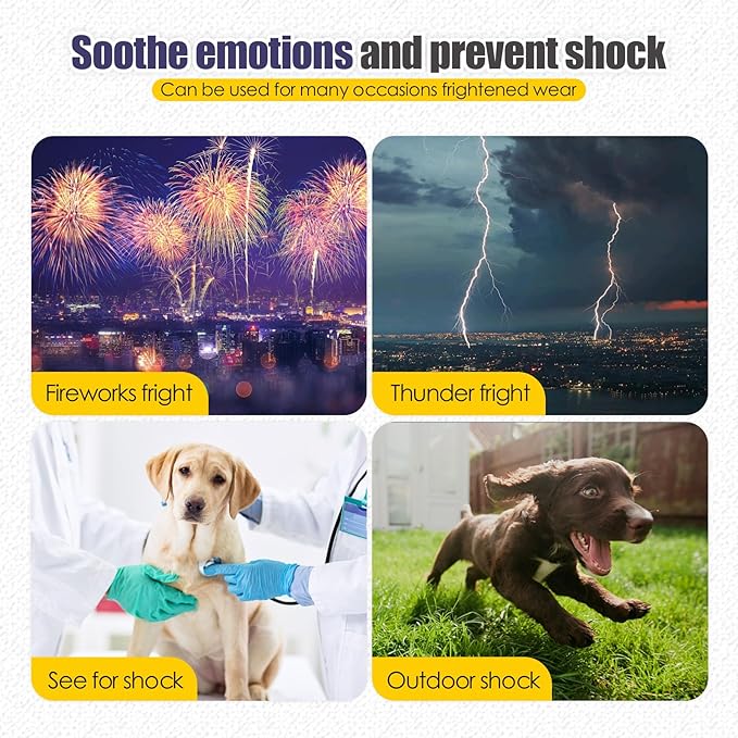 Dog Anxiety Vest,Pet Calming Hoodie Breathable Dog Anti-Anxiety Jacket for Thunder Fireworks and Separation,Blue S