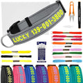 DIY Personalized Embroidered Dog Collar - Custom Hand-Stitched Name & Number, Reflective Adjustable Pet Collar for Small/Medium/Large Dogs & Cats, Durable Nylon with Steel D-Ring (Gray, Medium)