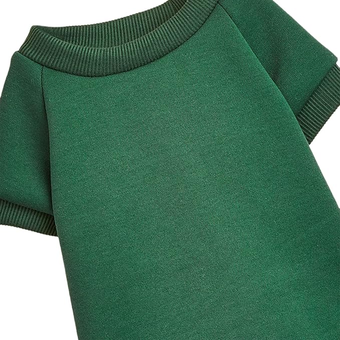 Puppy Sweater for Small Dogs Clothes Warm Winter Cat Clothe Pet Sweatshirt Knitwear Doggie Kitten Clothing, Green, XX-Small