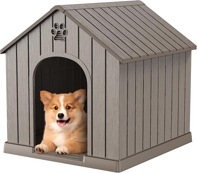 Vixzen Dog House Outdoor & Indoor Resin Snug Small Dog Bed for Daily Comfort