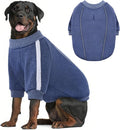 Queenmore Fleece Dog Sweater for Male Dogs, Soft Pullover Dog Sweatshirt with Leash Hole/Reflective Stripes – Cozy Winter Fleece Jacket for Small Medium Large Boy Puppy, Blue XL