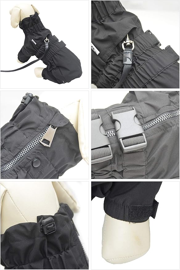 Dogs Waterproof Jacket, Lightweight Waterproof Jacket Reflective Safety Dog Raincoat Windproof Snow-Proof Dog Vest for Small Medium Large Dogs Black XXXL