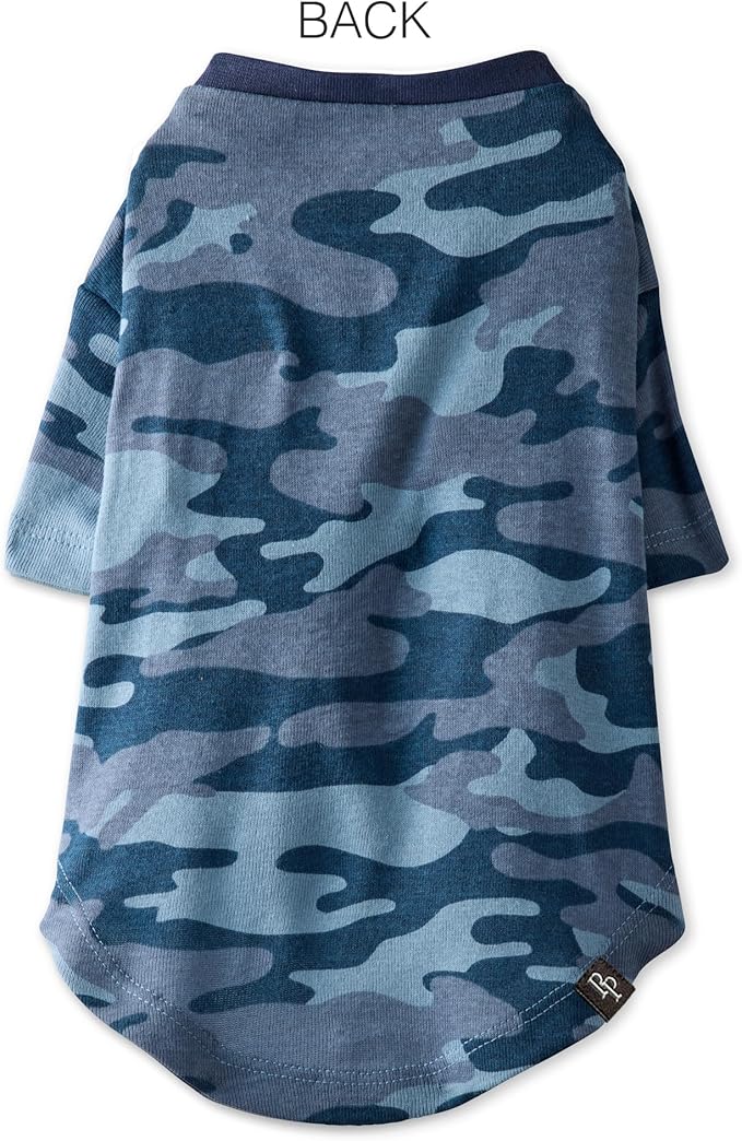 Toby II - The Perfect Tee, 3 Pack Short Sleeve Pet T-Shirt 100% Organic Cotton Tees Clothes for Small, Medium, Large Dogs, Navy Camo, Large