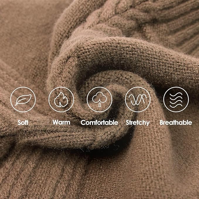 Dog Sweaters for Large Dogs Male Female Pet Knitwear Classic Puppy Warm Pullover Turtleneck Cold Weather Clothes for Labrador(Brown, 2XL)