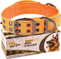 ADITYNA Heavy Duty Dog Collar for Extra-Large Dogs - Reflective Orange Collar with Handle for Training, and Walking - Wide, Thick, Tactical, Soft Neoprene Padded