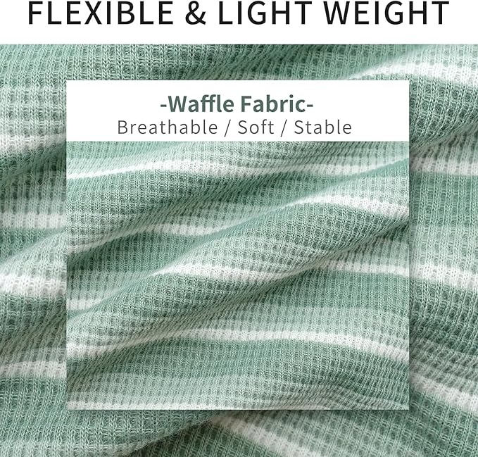 KYEESE 2Pack Waffle Dog Shirts for Small Dogs Stretchy Dog T-Shirts Lightweight Pet Tank Top Sleeveless Striped Pet Shirt Vest Breathable Cat Shirt, Small, Green+Striped