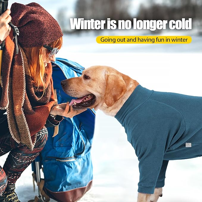 Dog Winter Coat for Small Medium Large Dog for Run Walk Sleep Pet Warm Fleece Sweater & Windproof Pajamas Snow Jacket Xs Turquoise