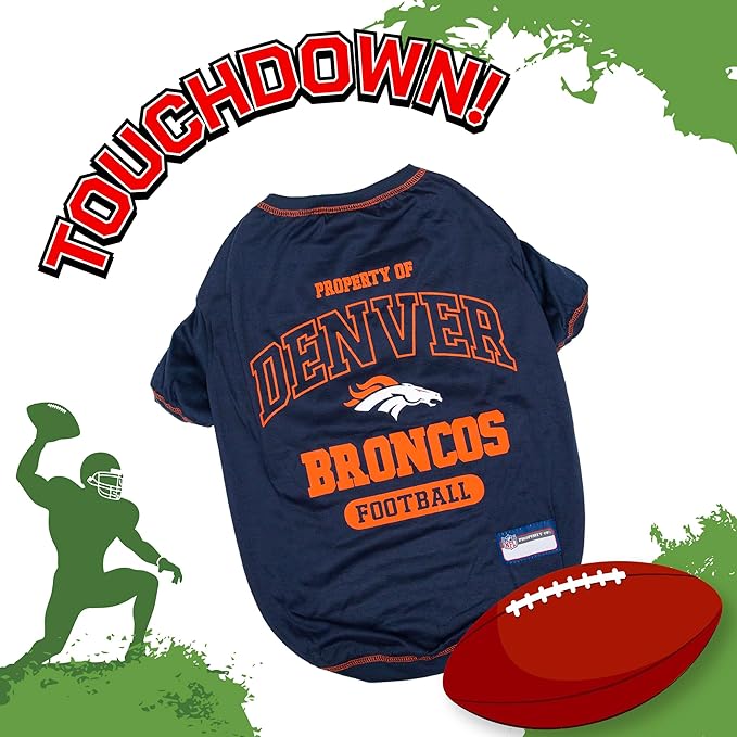 Pets First Denver Broncos T-Shirt, Large, Dallas Cowboys