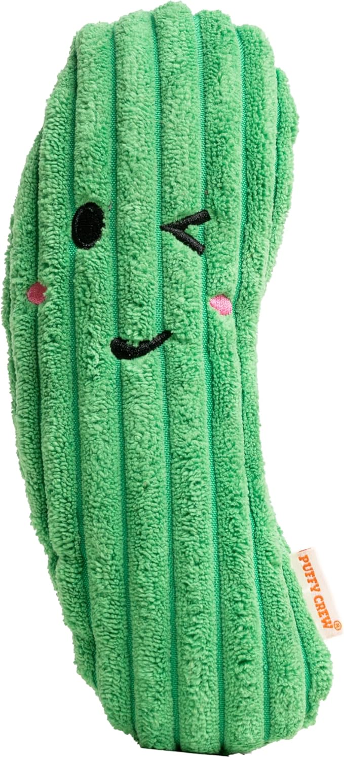 Squeaky Dog Plush Toy, Bite_Stick Collection, 8'', for Small and Medium Dogs (Cucumber)