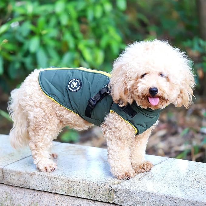 Norbi Dog Coat - Winter Jacket with Built-in Harness, Adjustable for Small to Large Dogs, Warm for Cold Weather