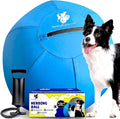 Herding Ball for Dogs - 25” Cover for Australian Shepard, Collie, Cattle & All Herding Dogs Over 27 Pounds - Heavy Duty Dual Layered Cover - Thick Anti-Burst Inner Ball - High Flow Foot Pump
