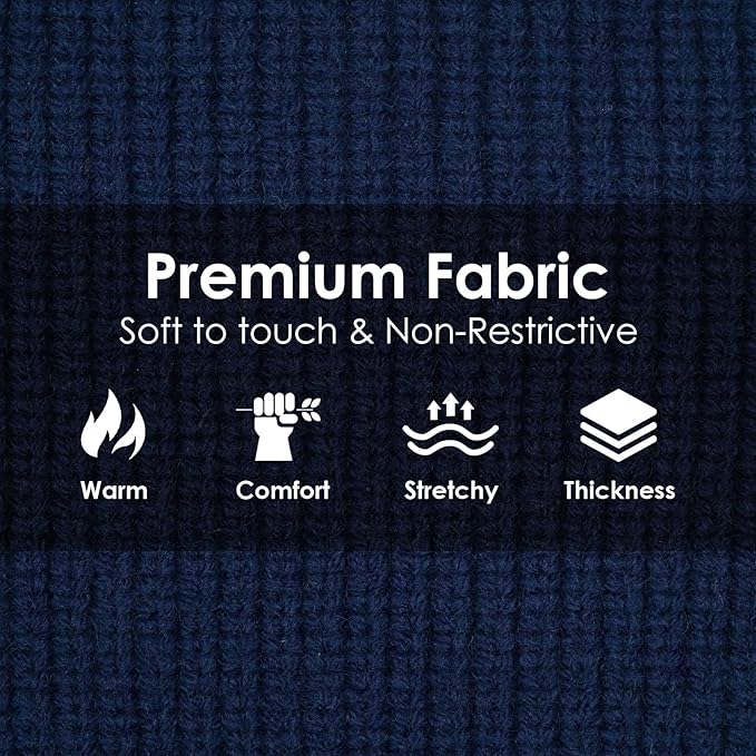 Large Dog Sweater, Soft Cable Knit Sweater with Harness Hole, Warm Christmas Sweaters for Dogs Male Female, Fall Winter Pet Holiday Clothes for Dachshund, French Bulldog, Terrier, NavyBlue L
