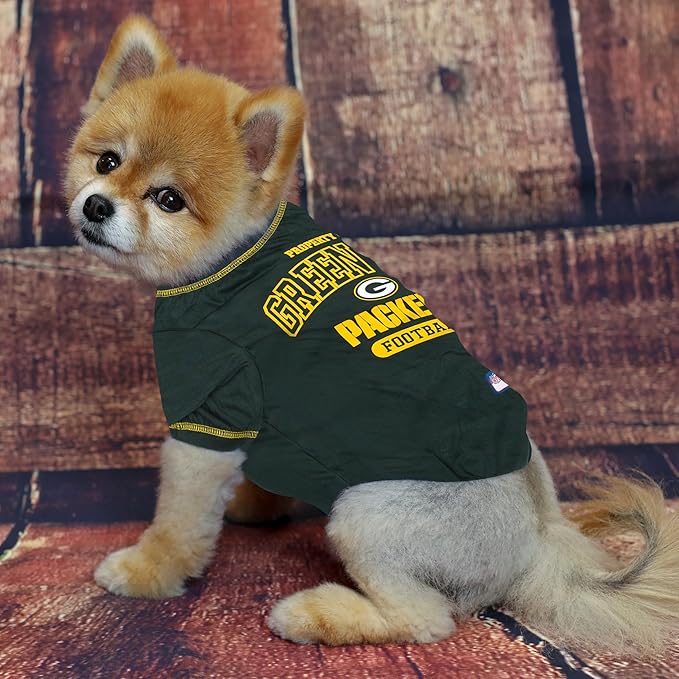 NFL Green Bay Packers Dog T-shirt Small. - Licensed Shirt for Pets Team Colored with Team Logos- Premium Stretchable Materials for the comfort of your Dog & Cat