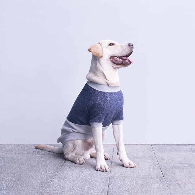 Extra Large Dog Sweaters Warm Clothes Pullover Sweatshirts for Labrador Rottweiler Great Dane, Blue Grey, 7X-Large