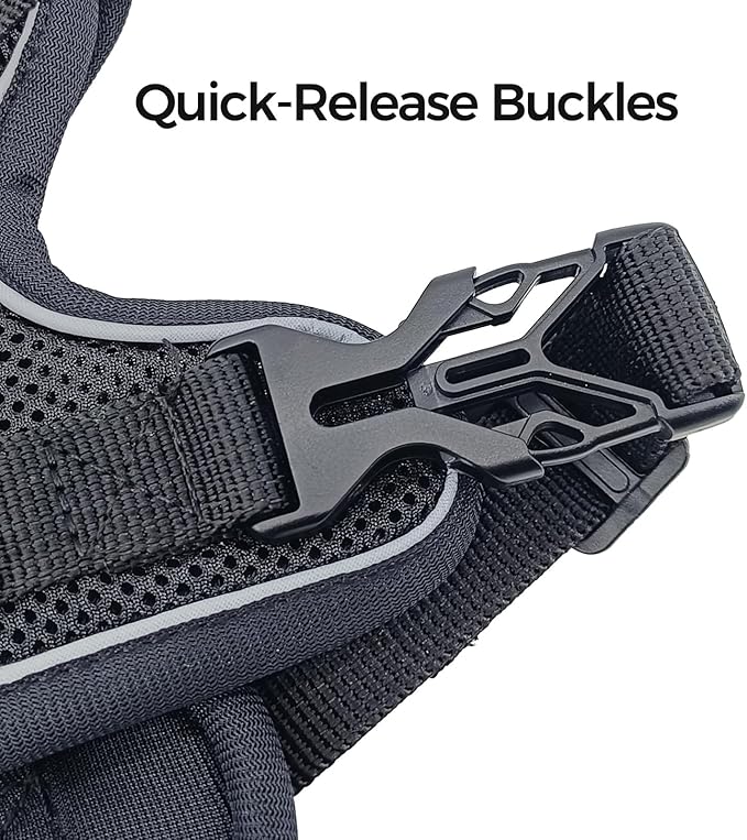 Cat Harness and Leash Set Escape Proof Tactical Medium Kitten Harness Emotional Support Cat Vest, Black, M