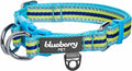 Blueberry Pet Safety Dog Collar with Dual D-Rings | 3M Reflective Multi-Colored Adjustable Collar in Blue and Yellow | Soft Nylon Dog Collar for Active Small Dogs
