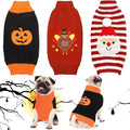 Sanwuta 3 Pieces Halloween Thanksgiving Christmas Dog Sweaters Sets Pumpkin Turkey Santa Puppy Dog Clothes Pet Knitwear for Dog Cat Pet Costume(X-Large)