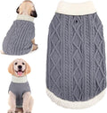 Small Dog Sweaters with Leash Hole Turtleneck Dog Sweaters Knitwear Boys Girls Warm Soft and High Stretch Pet Clothes for Fall Winter，Pet Shirts for Kitten Puppy Grey Medium