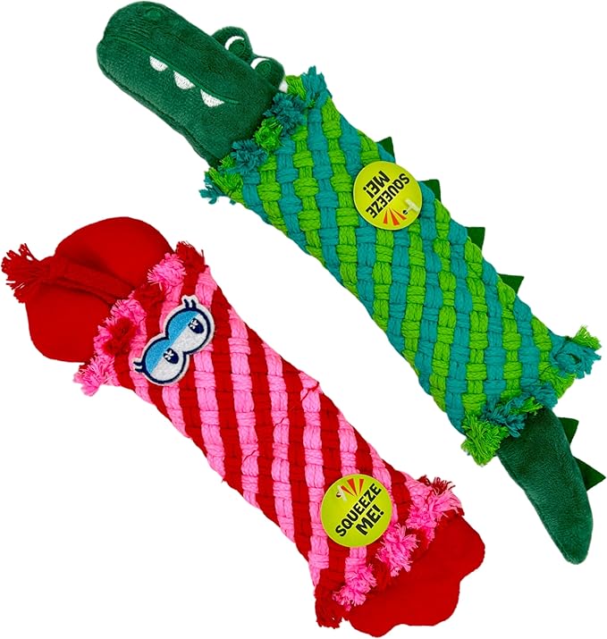 YESWOOD! Dog Squeaky Cocodie Rope Toy Pink Cute Stuffed Lobster,Durable Puppy RopeToy for Aggressive Chwers Tug of War Fetch Chew Toys for Teething Small Medium Breed 10-105 Pounds Interactive Gifts