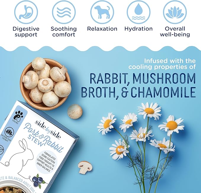 Side by Side Pork & Rabbit | Beef & Salmon Stew - Wet Dog Food & Dog Food Topper for All Breeds - Made with Nutrients & Whole Raw Ingredients - No Artificial Additives or Fillers (12.5 oz, 4-Pack)