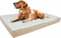 Dogbed4less XL Orthopedic Gel Infused Cooling Memory Foam Dog Bed for Medium to Large Pet and Strong Waterproof Liner, Durable Washable Mirco-Suede Khaki External Cover, 47X29X4 Inches