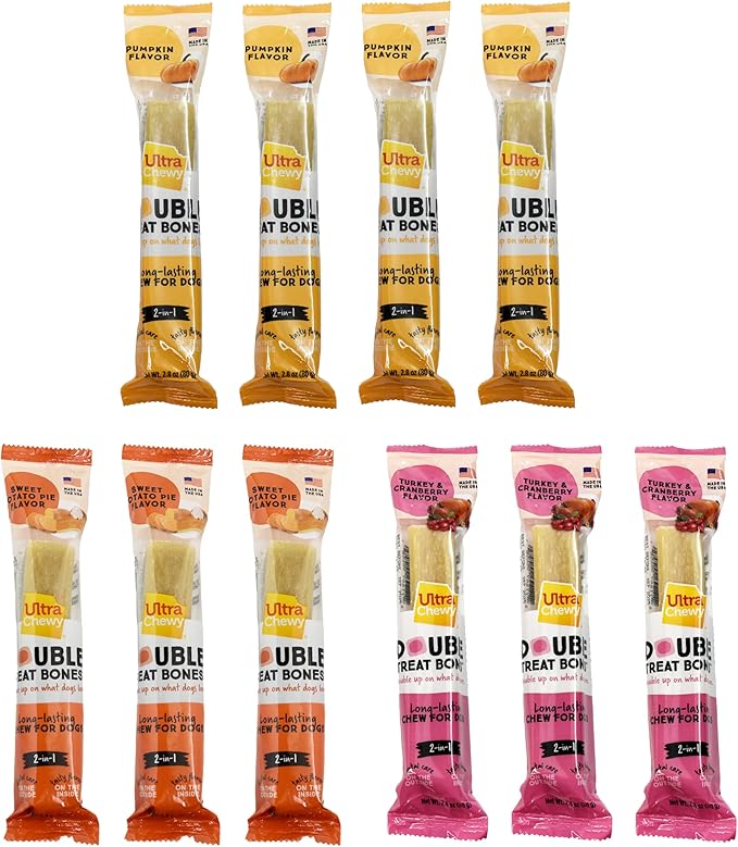 Ultra Chewy Gourmet Flavors: Long-Lasting Chews Made in USA, Highly Digestible, for Aggressive Chewers (Gourmet Flavors, 10 Count)