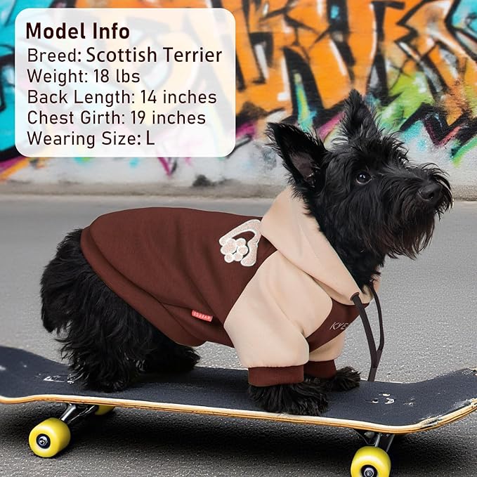 KYEESE Dog Hoodie Stretchy Pets Coat with Drawstring Comfort Dogs Clothes Medium Size Dog Soft Dogs Winter Coat Warm Pets Sweater Pet Sweatshirt for Cold Weather Pet Clothes with Leash Hole
