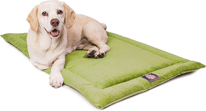 Majestic Pet Dog Crate Mat - Machine Washable Soft Plush Pet Bed Pad for Crates & Kennels | USA Crafted | 24"x18" Villa Apple