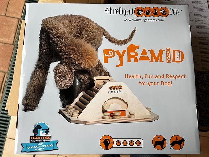 Pyramid - Brain Game for Dogs, Interactive Wooden Puzzle Toy for Mental Stimulation, Boredom Buster for Smart and Active Dogs