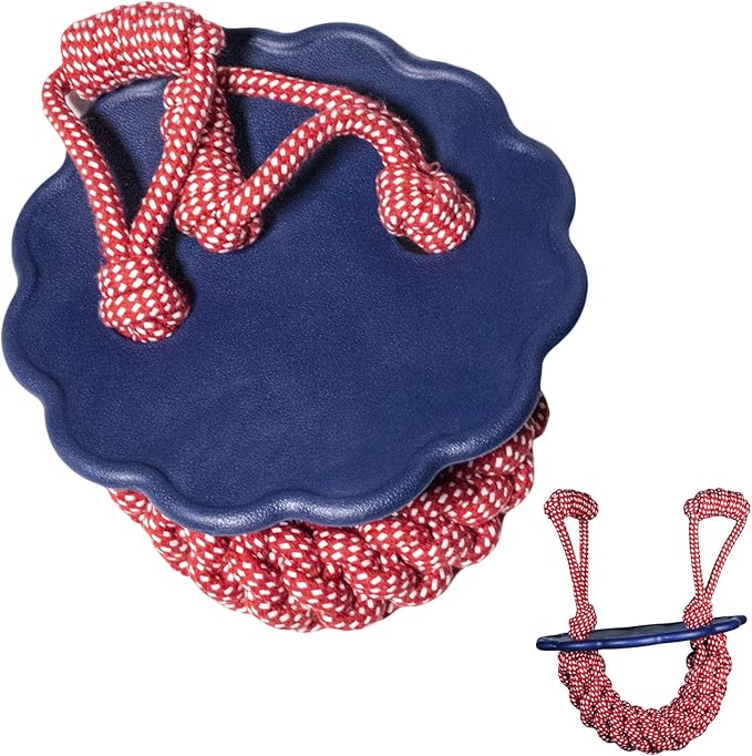 2-in-1 Dog Tug of War Rope and Frisbee, Dog Toy,Tough Rope Toy, Flying Disc, Tug Toy for Outdoor and Indoor Play (Iris Blue)