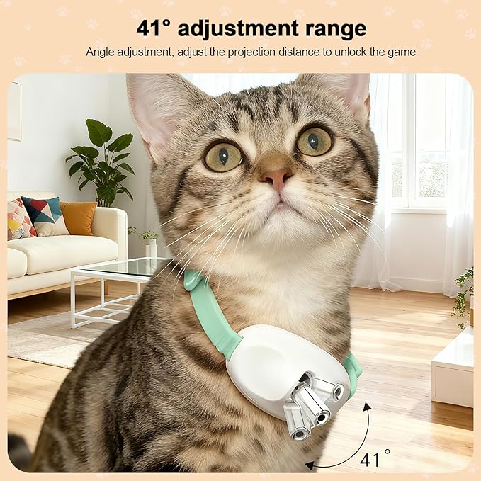 Walfront Cat Toys, Interactive Laser Cat Toys for Indoor Cats, USB Rechargeable Kitten Toy, Adjustable 9.1–13.4"(23-34cm), 2 Models & 41°Adjust Angle, Automatic Cat Toy for Chase Fun Play Exercise