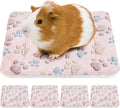 Tuanse 4 Pack Ultra Soft Dog Cat Bed Mat with Cute Print Reversible Fleece Dog Crate Kennel Pad Cozy Washable Thickened Hamster Guinea Pig Pet Bed Mat for Small Animal (13 x 10 Inches,Light Brown)